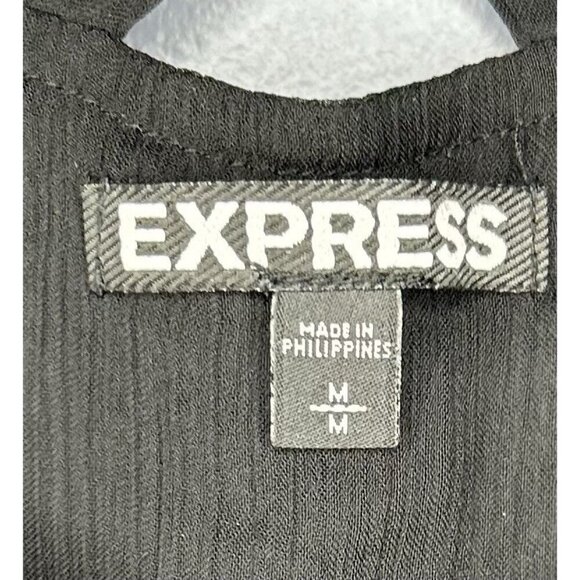 Express Lightweight Blouse Tank Top Sheer Women's Size M Black Whimsigoth Witchy - Picture 4 of 13